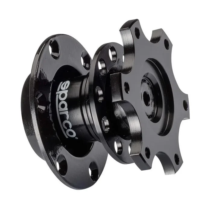 Sparco Black Aluminum Zero Play Quick Disconnect Steering Wheel Hub (015R98TU)