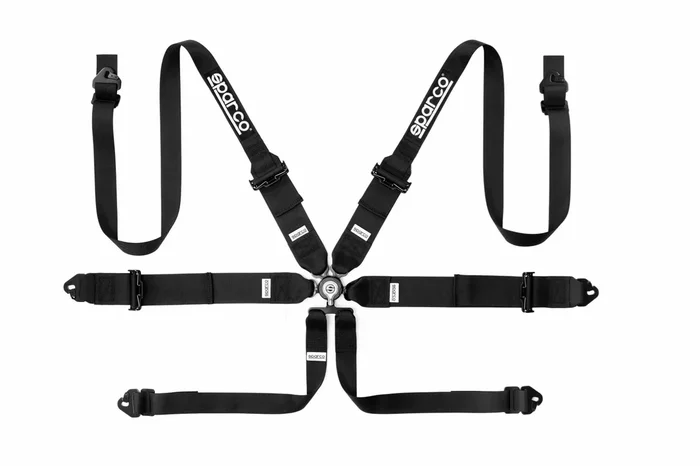 SPARCO Competition Steel Harness 3 “/2 ” 6 Points HANS [FIA] Blue / Red / Black