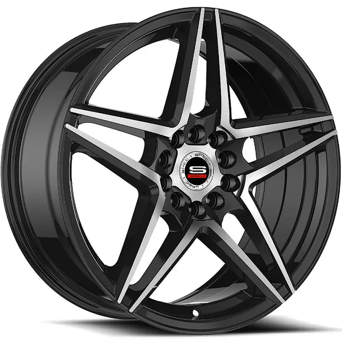 Spec-1 Wheels SP-54 Gloss Black w/ Machined Spoke Faces 18×8 | 4×100/4×114.3 (SP-541880938GBM)