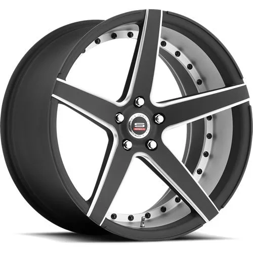 Spec-1 Wheels SPM-76 Matte Black w/ Machined Spoke Edges and Undercut 19×8.5 | 5×114.3 (SPM76Y19851635GBMWBR)