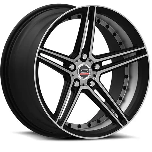 Spec-1 Wheels SPM-77 Gloss Black w/ Machined Spoke Faces and Undercut 20×10.5 | 5×112 (SPM77201051542GBM)