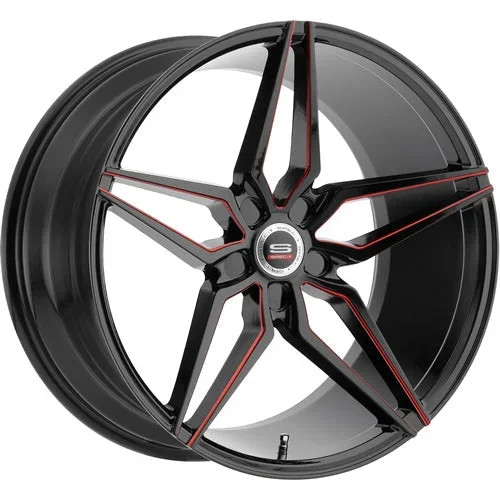 Spec-1 Wheels SPM-81 Gloss Black w/ Red Inner Spoke Edges 20×9 | Blank (SPM8120904015GBRL)
