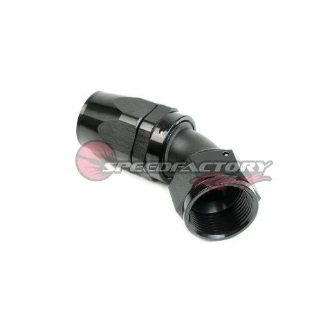 SpeedFactory Racing -16 AN Black Anodized Hose End Fitting – 45 Degree (SF-11-316-45)