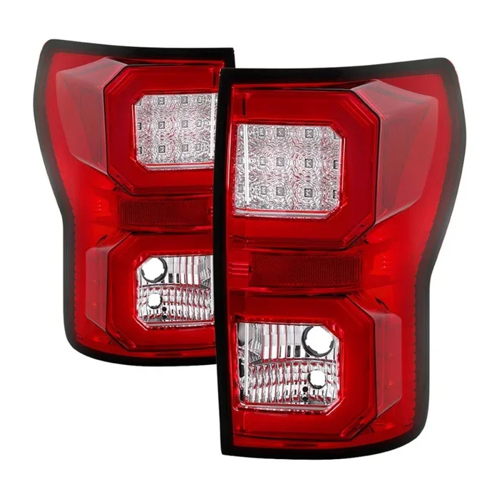 Spyder 07-13 Toyota Tundra V2 Light Bar LED Tail Lights – Red Clear ALT-YD-TTU07V2-LB-RC