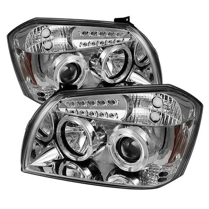 Spyder Auto Dodge Magnum 05-07 Projector Headlights – LED Halo – LED ( Replaceable LEDs ) – Chrome – High H1 (Included) – Low 9006 (Not Included)