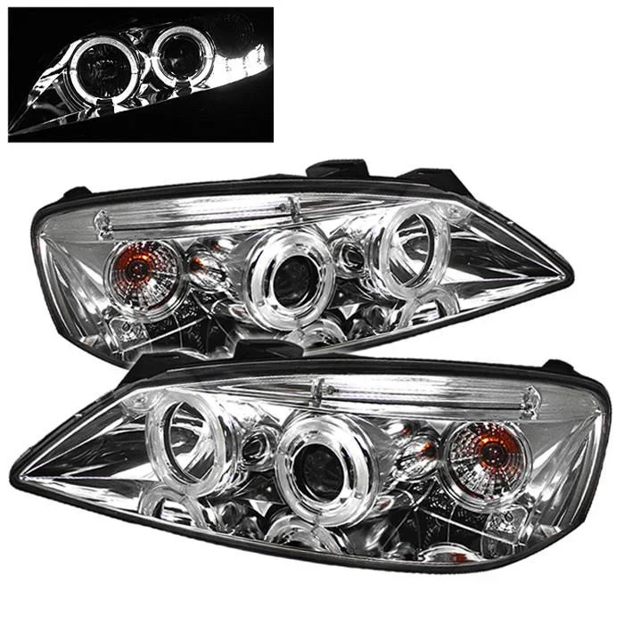 Spyder Auto Pontiac G6 2/4DR 05-08 Projector Headlights – LED Halo – LED ( Replaceable LEDs ) – Chrome – High H1 (Included) – Low H1 (Included)