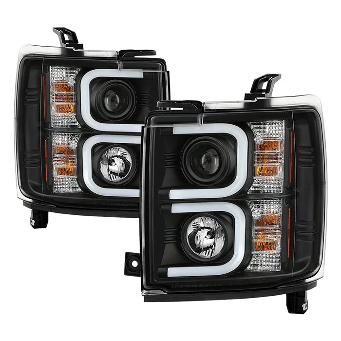 Spyder Projector Headlights Chevy Silverado 2500/3500 HD (2015-2019) with Light Bar DRL – Black / Chrome / Smoke