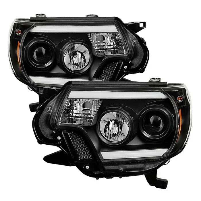 Spyder Projector Headlights Toyota Tacoma (2012-2015) with Light Bar DRL – Black / Chrome / Smoke