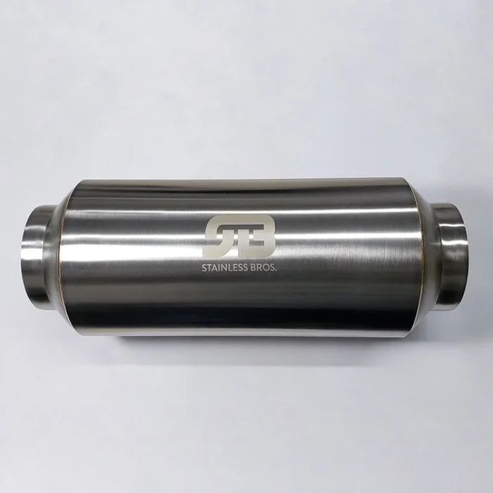 Stainless Bros 3in x 12.0in OAL Lightweight Muffler – Matte Finish