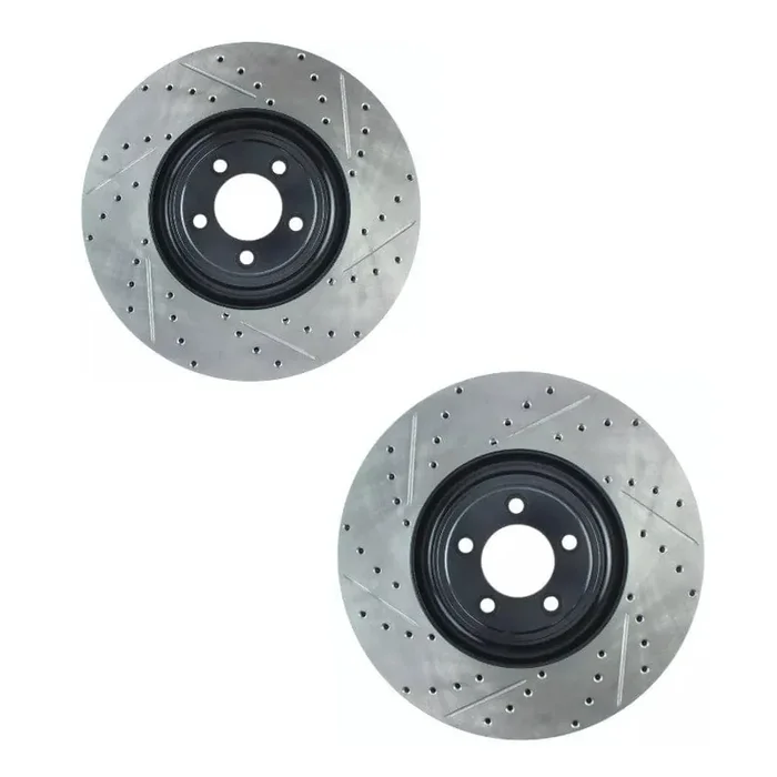 StopTech 127.20030L/R Jaguar 380mm Drilled & Grooved Sport Front Brake Discs – Pair (Inc. F-Type, XF, XJR & XKR)
