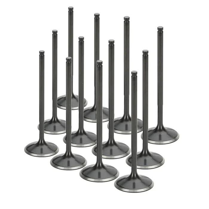 Supertech Black Nitride Intake Valves – +1mm Oversize – Set of 12 | 1989-2000 Nissan Skyline GTS (NIVN-1052-SL-12)