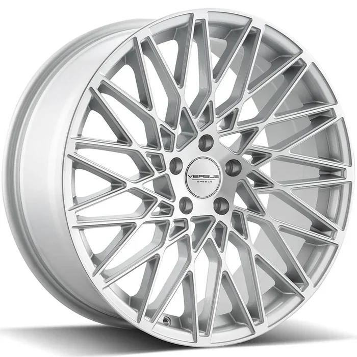 Versus Racing VS001 Silver w/Machined Spoke Faces and Outer Lip Ring 20×8.5 | 5×120 (VS00120855120+35SMF)