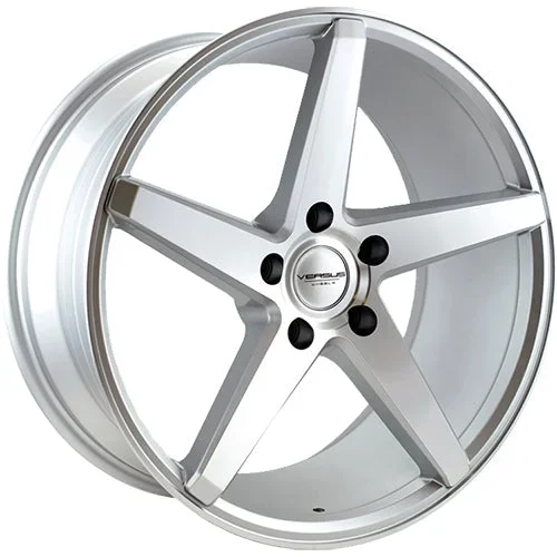 Versus Racing VS83 Silver w/Machined Spoke Faces and Outer Lip Ring 17×8 | 5×114.3 (VS831785114+40SMF)
