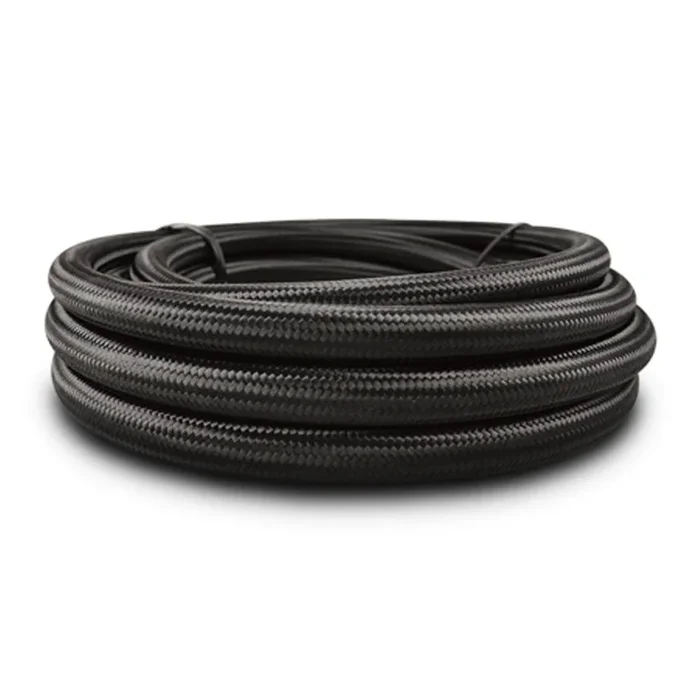 Vibrant -10 AN Black Nylon Braided Flex Hose .56in ID – 50 foot roll (12000)