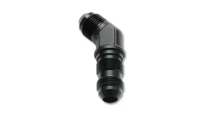 Vibrant -16AN Bulkhead Adapter 45 Deg Elbow Fitting – Anodized Black