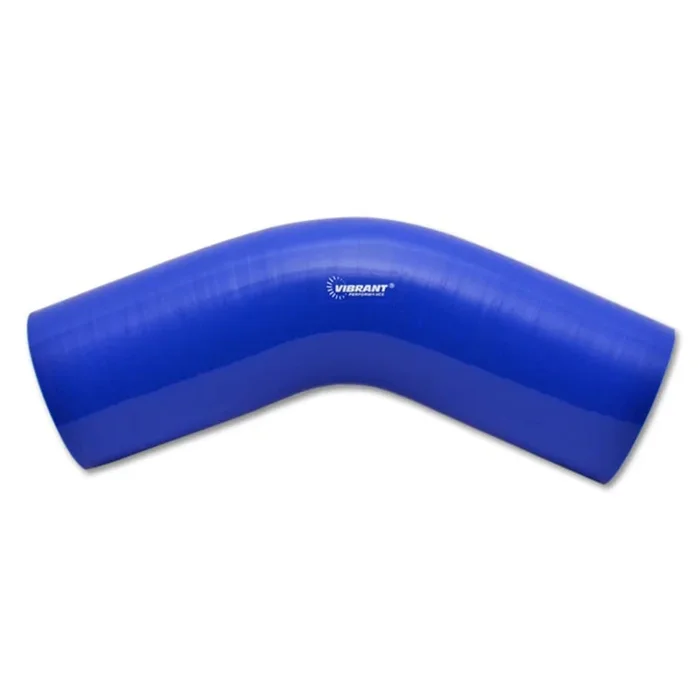 Vibrant 4 Ply Reinforced Silicone Elbow Connector – 4in I.D. – 45 deg. Elbow – Blue (2756B)
