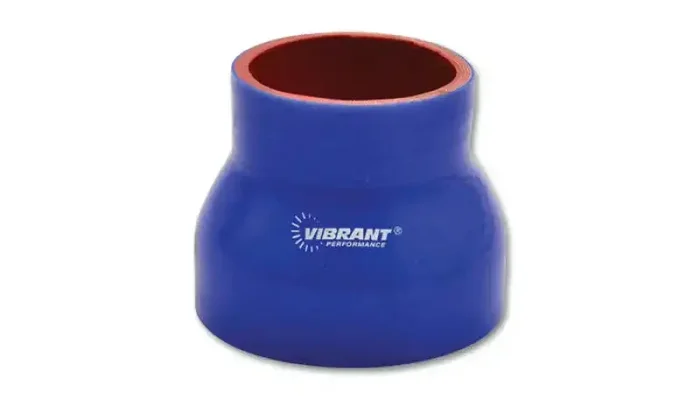 Vibrant 4 Ply Reinforced Silicone Transition Connector – 1.75in I.D. x 2in I.D. x 3in long (BLUE)