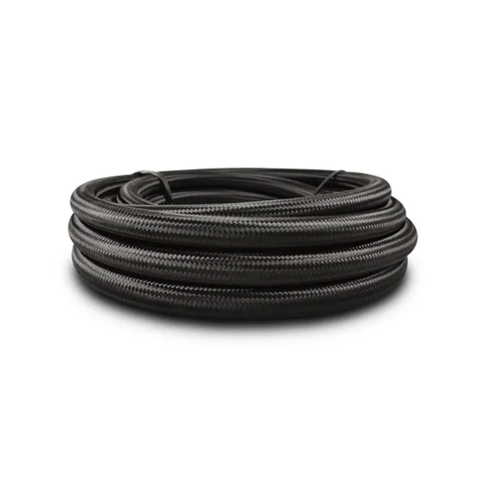 Vibrant – 8 AN Black Nylon Braided Flex Hose w/PTFE Liner – 150ft Roll (19038)