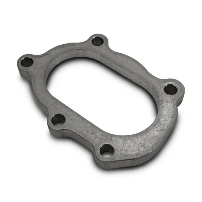 Vibrant GT25R / GT28R Discharge Flange with Oval Outlet – 5 Bolt Mild Steel 1/2in Thick (14480)