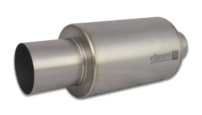 Vibrant Titanium Muffler w/Straight Cut Natural Tip 3in. Inlet / 3in. Outlet
