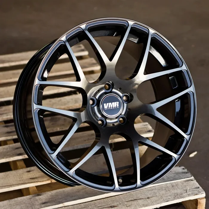 VMR Wheels V710 Pearl Black /w Polished Spoke Faces & a Titanium Clear Coat 18×8.5 | Blank (V13C00)