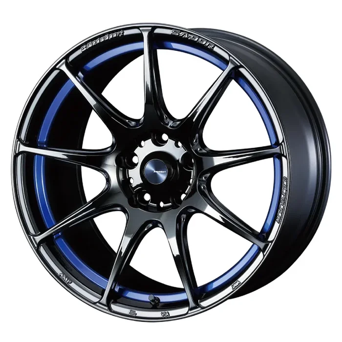 WedsSport SA-99R Black Chrome with a Blue Undercut (Blue Light Chrome II) 18×9.5 | 5×100 (73931)
