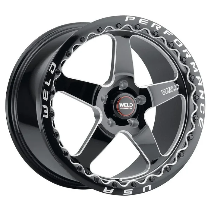 Weld S904 17×10 Ventura Beadlock 5×115 ET30 BS6.70 Gloss BLK MIL DIA 78.1