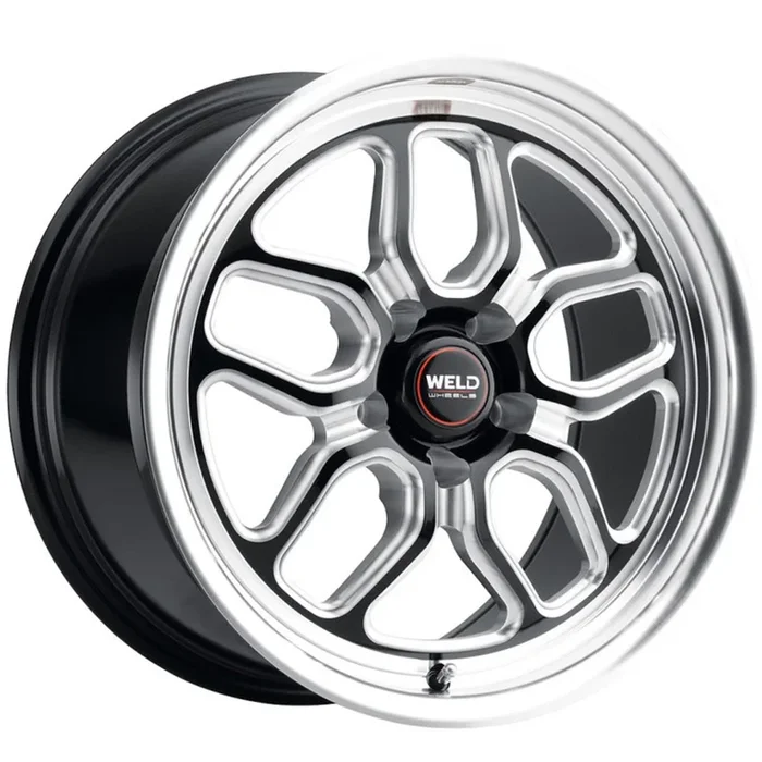 Weld Wheels Laguna Drag Gloss Black with Milled Spoke Windows and a Polished Lip 17×5 | 5×120.65 (S1527C063N26)