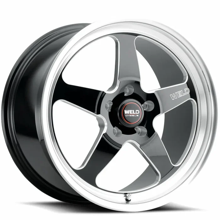 Weld Wheels Ventura Gloss Black with Milled Spoke Windows and Polished Lip 18×8 | 5×114.3 (S10488067450)