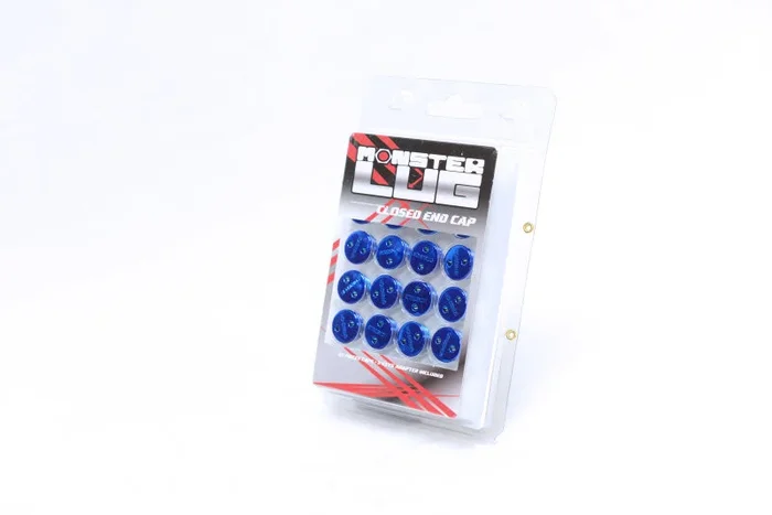 Wheel Mate Monster Lug Caps M14x1.50 Set of 20 – Blue – Plastic