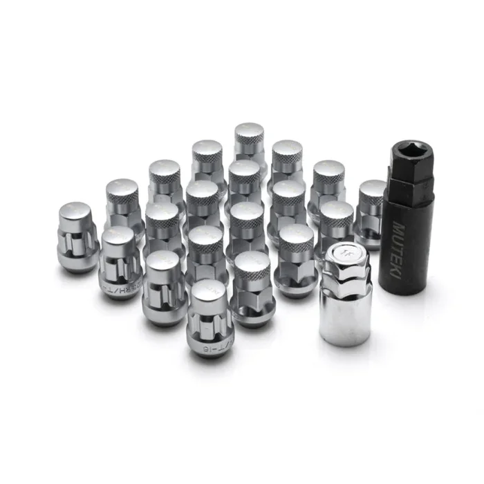 Wheel Mate Muteki SR35 Close End Lug Nuts w/ Lock Set – Satin Silver 12×1.25 35mm