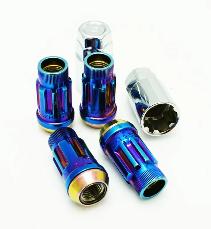 Wheel Mate Muteki SR45R Lug Nut Kit Lock Set 12×1.50 45mm – Burned Blue Neon