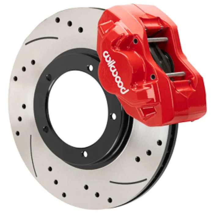 Wilwood 75-83 Porsche 911 D45 11.10in. Front Brake Kit w/ Flex Lines – Drilled Rotors (Red)