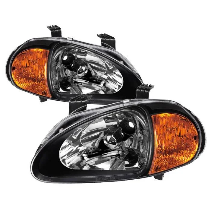 Xtune Crystal Headlights Honda Del Sol (1993-1997) [1PC] Black or Smoke