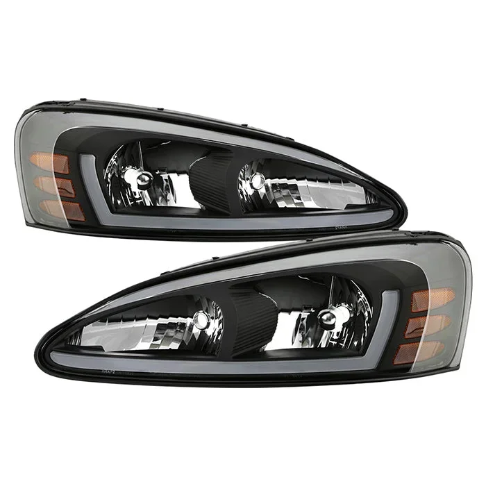 Xtune Crystal Headlights Pontiac Grand Prix (04-08) [w/ Light Bar DRL] Black w/ Amber Turn Signal Light